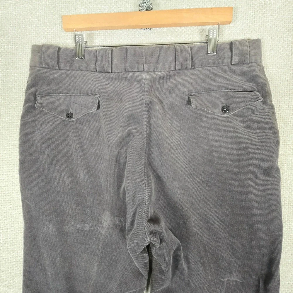 Vintage Sears Flannel‎ Lined Corduroy Work Pants 40x30 Grey Plaid Lined 80s